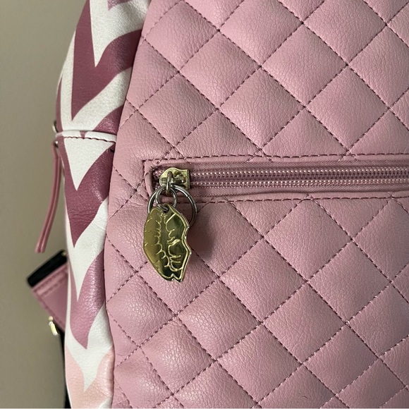 Betsey Johnson Pink Chevron Backpack - Picture 8 of 16